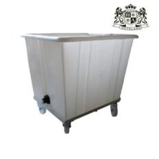 LAUNDRY CART- Kαροτσι Λευκο Μεταφορας Βρεγμενων Λινων 300L με βρυσακι αποστραγγισης (0,97 x 0,76 x 0,76m)