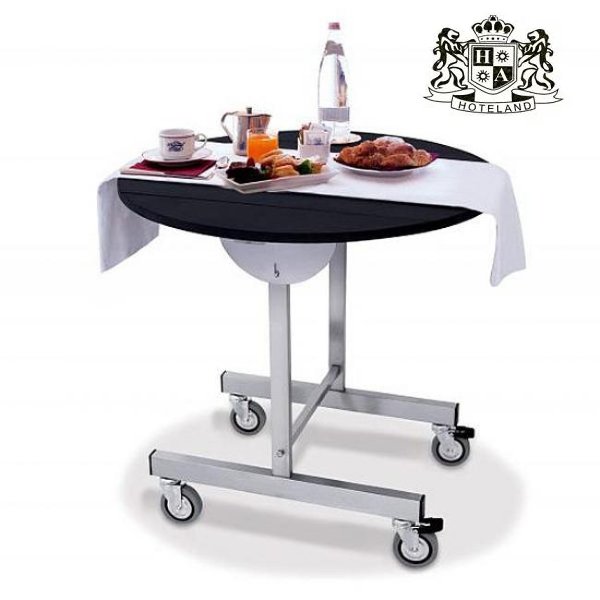 MC-110480N Πτυσσόμενo Room Service Tραπεζι ροτoντα Q 0,80 με 2 φρενα (Διαθετει υποδοχη για θερμοθαλαμο)