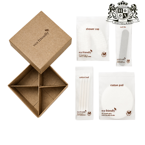 ECO FRIENDLY Full Amenities Box-OΛΟΚΛΗΡΩΜΕΝΟ ΚΟΥΤΙ AMENITIES (4 ειδη με 10 τεμαχια) (50 Κασετινες)