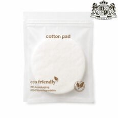 COTTON PADS eco friendly-Σετ 4 ροδελες-βαμβακια ντεμακιγιαζ απο 100% οργανικο βαμβακι σε αδιάβροχη γαλακτωδης οικολογική συσκευασία (400 Σετ/Κιβ)