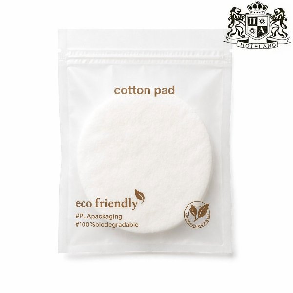COTTON PADS eco friendly-Σετ 4 ροδελες-βαμβακια ντεμακιγιαζ απο 100% οργανικο βαμβακι σε αδιάβροχη γαλακτωδης οικολογική συσκευασία (400 Σετ/Κιβ)