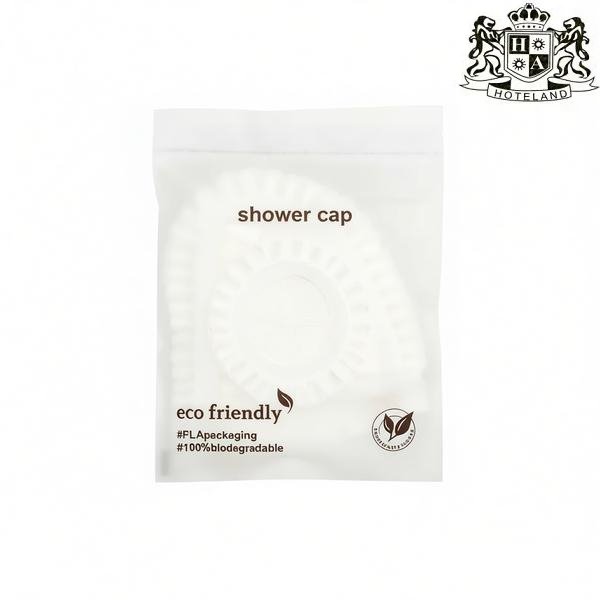 SHOWER CAP eco friendly-Σκουφακι μπανιου αδιαβροχο σε αδιάβροχη γαλακτωδης οικολογική συσκευασία (200 Τεμ/Κιβ) - Image 2