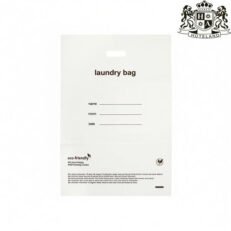 LAUNDRY BAGS pla eco friendly-Οικολογικη,Αυτοδιασπωμενη Tσαντα Συγκομιδης Απλυτων ΕCO με χερουλια σε μορφη τσαντας 25% corn starch (size 40 x 60) (500 Laundry/Kιβ)