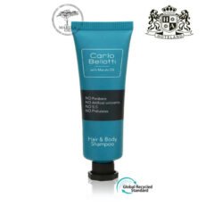 CARLO BELLOTI Shampoo 30ml-Σαμπουαν σε πολυτελες σωληναριο 30ml διαθετει πολυγωνο καπακι ασφαλειας εμπλουτισμενο με άρωμα από έλαια του δέντρου MARULA OIL  100 % recyclable/biodegradable (200 Τεμαχια/Κιβωτιο)