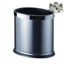 ALDA-Double layer room waste bin, oval, brushed stainless steel