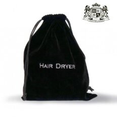 Alternative view of HAIR DRYER BAGS lathbury-Bελουδινο πουγκι μαυρο για σεσουαρ με κεντημενο λογοτυπο σε διαστασεις (25x32x3cm)(20 Βags/Kιβ)