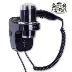 ALDA VISION BLACK 1800 - Σεσουάρ μπάνιου επιτοιχιο με βαση & ενσωματομενη πριζα ξυρισματος 200/900/1800W