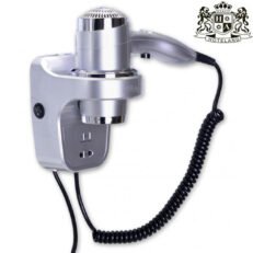 ALDA VISION SILVER 1800 - Σεσουάρ μπάνιου επιτοιχιο με βαση & ενσωματομενη πριζα ξυρισματος 200/900/1800W