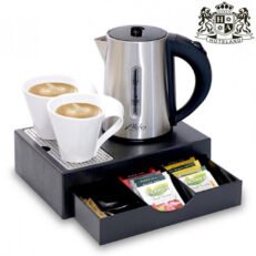 Alternative view of ALDA mini - SET BLACK DRAWER Δίσκος καλωσορίσματος με συρτάρι με διαστάσεις (26x18x7,5cm) & βραστήρας INOX 0,6L