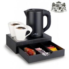 Alternative view of ALDA mini - SET BLACK DRAWER Δίσκος καλωσορίσματος με συρτάρι με διαστάσεις (26x18x7,5cm) & βραστήρας BLACK 0,8L