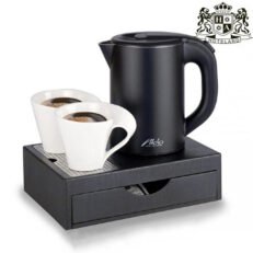 ALDA mini - SET BLACK DRAWER Δίσκος καλωσορίσματος με συρτάρι με διαστάσεις (26x18x7,5cm) & βραστήρας BLACK 0,8L