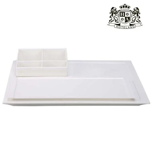HOTELAND LARGE TRAY WHITE - Δίσκος καλωσορίσματος απο ισχυρο food melamine ABS με διαστάσεις (36,00 x 31,00 x 3,00cm) - Image 2