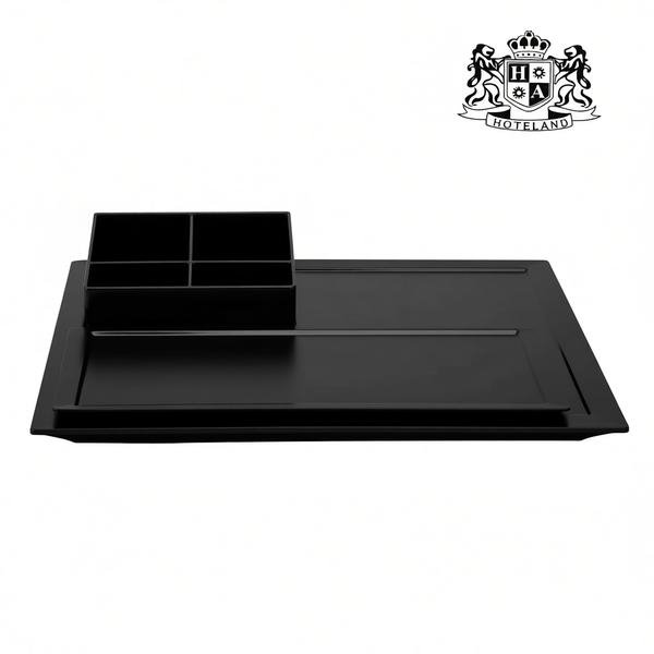 HOTELAND LARGE TRAY BLACK – Δίσκος καλωσορίσματος απο ισχυρο food melamine ABS με διαστάσεις (36,00 x 31,00 x 3,00cm) - Image 2