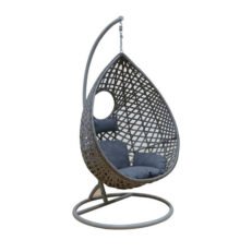 NEST22 anthracite - Kρεμαστη πολυθρονα μεταλικη & rattan 104 x 132 /102 x 200 (MADE IN ITALY)
