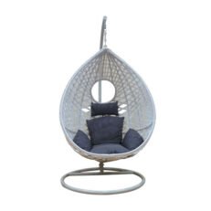 NEST24 white - Kρεμαστη πολυθρονα μεταλικη & rattan 104 x 132 /102 x 200 (MADE IN ITALY)