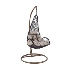 NEST26 brown - Kρεμαστη πολυθρονα μεταλικη & rattan 80 x 126 /102 x 200 (MADE IN ITALY)