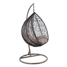 NEST10 brown - Kρεμαστη πολυθρονα μεταλικη & rattan 103 x 117 /102 x 200 (MADE IN ITALY)