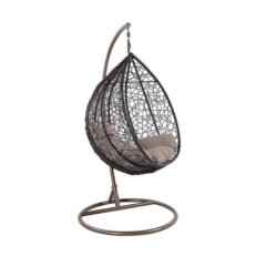 NEST11 brown - Kρεμαστη πολυθρονα μεταλικη & rattan 94 x 107 /102 x 200 (MADE IN ITALY)