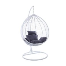 NEST15 white - Kρεμαστη πολυθρονα μεταλικη & rattan 94 x 107 /102 x 200 (MADE IN ITALY)