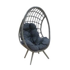 NEST32 anthracite - Πολυθρονα μεταλικη & rattan 80 x 68 x 138cm (MADE IN ITALY)!