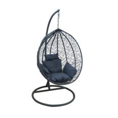 NEST34 anthracite - Kρεμαστη πολυθρονα μεταλικη & rattan 105 x 119 /102 x 200 (MADE IN ITALY)