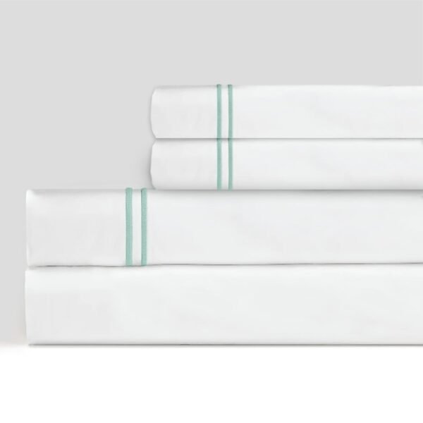 GRANDE HOTEL aqua - plain cottonsateen λειο με Διπλο Χρωματιστo Πλακε 100% βαμβακοσατεν TC-330 (Αντιμικροβιακο)