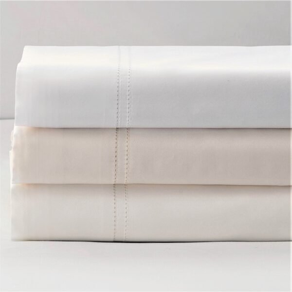 AZZURE TWIN WHITE - plain cottonsateen λειο με ΔΙΠΛΟ Γαλλικο Χειροποιητο Αζουρ 100% βαμβακοσατεν TC-330 (αντιμικροβιακο)
