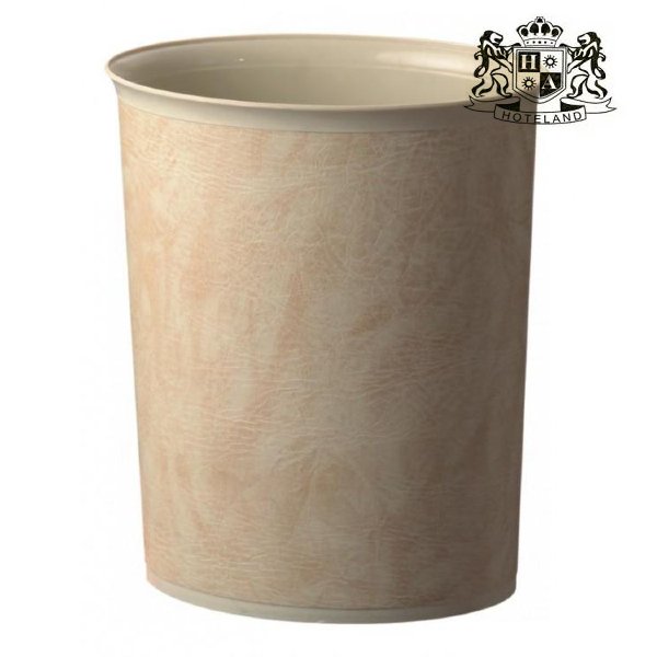 ALDA-Room waste bin, oval, plastic, beige leatherine,10L (MADE IN ENGLAND)!