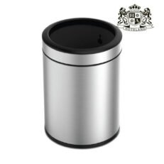ALDA-Double layer room waste bin, round, brushed stainless steel, 6