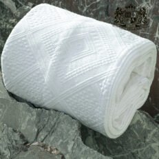 GEOMETRIC BOHO White-MONH ΥΠΕΡΛΕΥΚΗ Κουβέρτα JAQUARD (1,70 X 2,50) Πικέ Πολυτελείας με αναγλυφο σχεδιο 420gsm