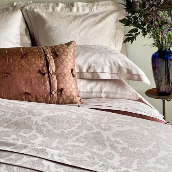 FLORAL IVORY TC-350 – Σεντόνια/Μαξιλαροθηκες/Παπλωματοθηκες JAQUARD cottonsateen 100% βαμβακοσατεν (Αντιμικροβιακό) ME ΑΝΑΓΛΥΦΟ ΣΧΕΔΙΟ ΛΟΥΛΟΥΔΙΩΝ