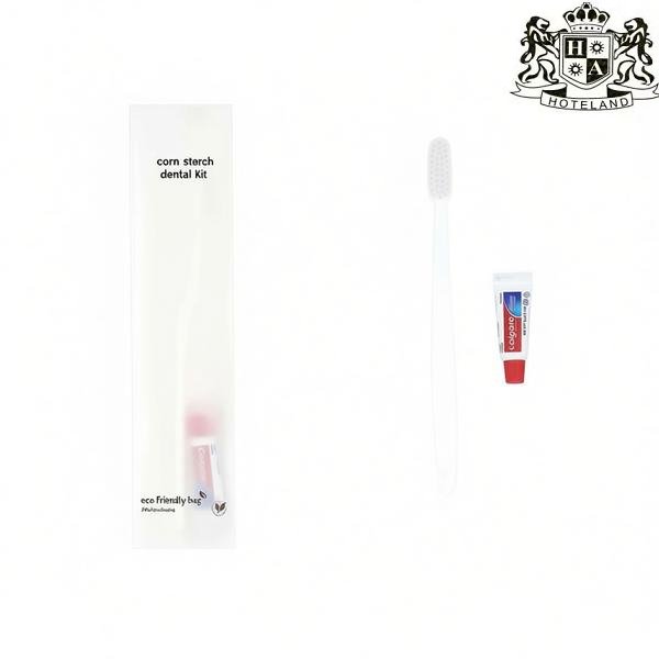 DENTAL KIT COLGATE eco friendly-Σετ οδοντικης φροντιδας της COLGATE με οικολογικη οδοντοβουρτσα και οδοντοκρεμα COLGATE 5gr σε αδιαβροχο γαλακτερο οικολογικο σακουλακι eco friendly (100 Σετ/Κιβ)