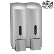 ΑLDA DISPENSER SILVER matte επιτοιχιο (2 x 300ml) χειροκινητο για OΛΑ ΤΑ ΥΓΡΑ ΚΑΛΛΥΝΤΙΚΑ