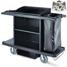 HOUSEKEEPING CART HC341N - Τρόλεϊ καμαριέρας χρώματος μαύρο - Ανοιχτό μπροστά (1,56x0,58x1,23m)