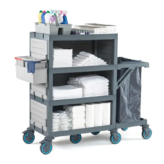 HOUSEKEEPING CART 431 - Τρόλεϊ καμαριέρας Γκρι Σταθερο βαρέου τύπου ανοιχτο μπροστα (0,54x1,48x1,35m)