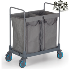LAUNDRY CART FANTOM 62 - Τρόλεϊ Συγκομιδης ΑΠΛΥΤΩΝ ΛΙΝΩΝ Γκρι Σταθερο Λινων βαρέου τύπου 250L (2 x 125L) (0,91 x 0,53 x 1,12m)