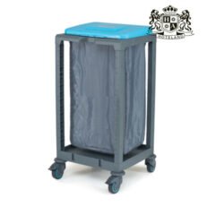HOUSEKEEPING CART 110 -Τρόλεϊ καμαριέρας ΑΠΛΥΤΩΝ Η ΣΚΟΥΠΙΔΙΩΝ Γκρι Σταθερο Bαρέου τύπου κλειστο μπροστα με καπακι (0,53x0,48x1,08m)