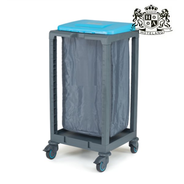 HOUSEKEEPING CART 110 -Τρόλεϊ καμαριέρας ΑΠΛΥΤΩΝ Η ΣΚΟΥΠΙΔΙΩΝ Γκρι Σταθερο Bαρέου τύπου κλειστο μπροστα με καπακι (0,53x0,48x1,08m)