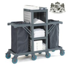 HOUSEKEEPING CART 401 - Τρόλεϊ καμαριέρας Γκρι Σταθερο BΑΡΕΟΥ ΤΥΠΟΥ ανοιχτο μπροστα (0,54x1,44x1,35m)