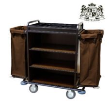 HOUSEKEEPING CART HC311/D - Τρόλεϊ καμαριέρας χρώματος σκούρο καφέ - Ανοιχτό μπροστά (1,44x0,54x1,21m)
