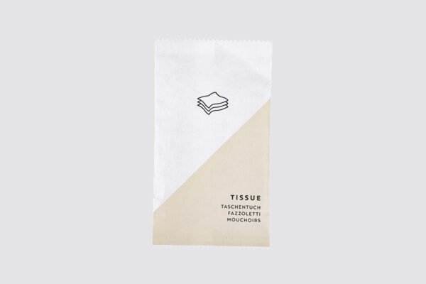 TISSUES bio 100% zero waste -Σετ 3 Χαρτομανδηλα απο 100% βαμβακι πολυτελειας σε αδιάβροχη οικολογική συσκευασία (2.000 Σετ/Κιβ) - Image 2