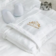 Alternative view of EROS MEDIUM-Μπουρνουζι-Ρομπα White SMOKING 100% COTTON 550gsm ECO FRIENDLY