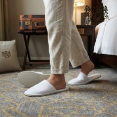 Alternative view of DOUBLE SUMMER PIQUE white 100% ECO PURE cotton (UNISEX 30,0cm) με Διπλη εξωτερικη σόλα & κουτουπιε- Συσκευασμένες ανά ζεύγος σε ΟΙΚΟΛΟΓΙΚΟ διάφανο σακουλάκι