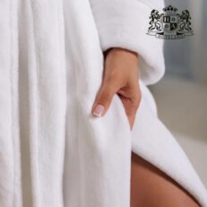 Alternative view of POSEIDON MEDIUM-Μπουρνουζι-Ρομπα White SMOKING 100% COTTON VELOUR 400gsm ECO FRIENDLY