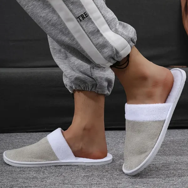 ΒΕΛΟΥΔΟ ΔΙΧΡΩΜΟ-Παντόφλες Με Διπλο Πατο (UNISEX 29,00cm) (Διαφανο Οικολογικο Σακουλακι Ανα Ζευγος) - Image 2