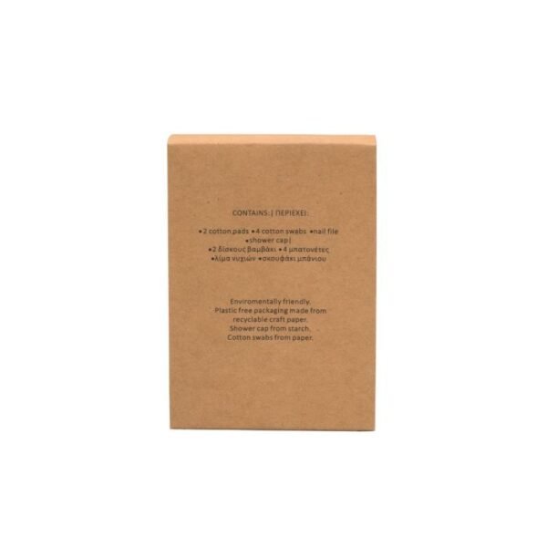 VANITY KIT & SHOWER CAP eco amenities-Κασετινα που περιεχει (Μπατονετες-Ροδελες ντεμακιγιαζ-Λιμα-Σκουφακι ντους)  (500 Κασετινες/Κιβ) - Image 2