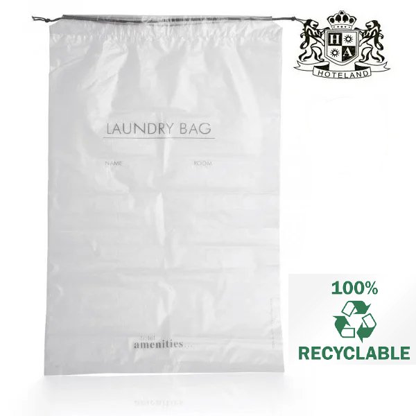 PU LAUNDRY BAG eco friendly-Οικολογικη 100% Αυτοδιασπωμενη Σακουλα απλυτων ΕCO διαθετει κλεισιμο με κορδονια σε σχημα πουγκι (size 40 x 60) (500 Tεμ/Κιβ)