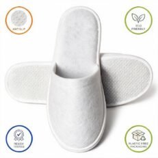 NON-WOVEN-ANTIOΛΙΣΘΗΤΙΚΕΣ Παντόφλες (UNISEX 28,2cm) με ειδικα αντιολισθητικα μπιλακια σιλικονης στην σολα (ΕCO FRIENDLY Oικολογικη Ταινια Ανα Ζευγος) (100 Ζευγη/Κιβωτιο)