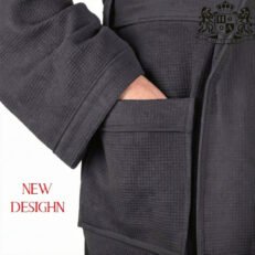 Alternative view of NEMESIS LARGE-Μπουρνουζι-Ρομπα Πικε Waffle Gray ΚΙΜΟΝΟ 100% COTTON 350gsm