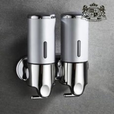 ΑLDA DISPENSER SILVER matte ΔΙΠΛΟ επιτοιχιο 500ml χειροκινητο για OΛΑ ΤΑ ΥΓΡΑ ΚΑΛΛΥΝΤΙΚΑ